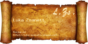 Luka Zsanett névjegykártya